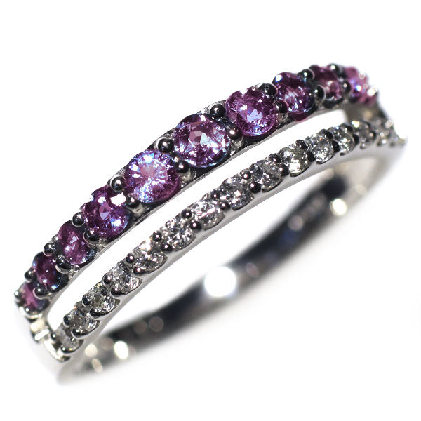 新品 希少 Pt950 アレキサンドライト ダイヤモンド リング 0.42ct D0.16ct【エスコレ】