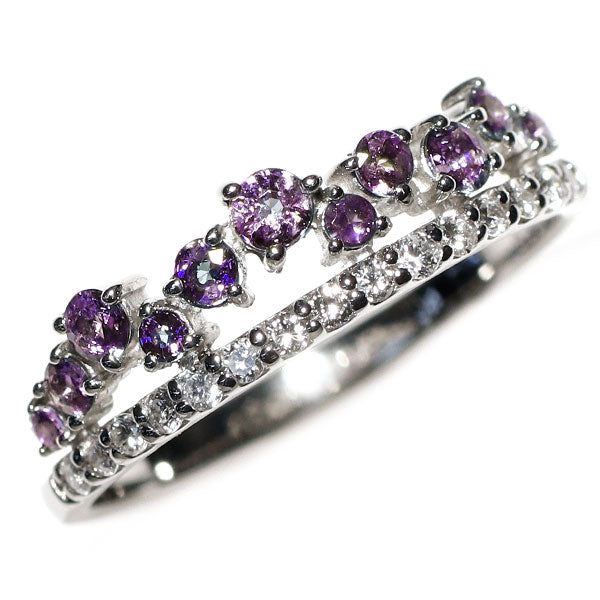 新品 希少 Pt950 アレキサンドライト ダイヤモンド リング 0.36ct D0.16ct 【エスコレ】