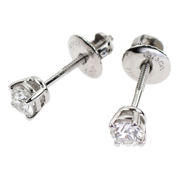 ティファニー Pt950 ダイヤモンド ピアス 0.427ct E VS1 EXHC スタッド