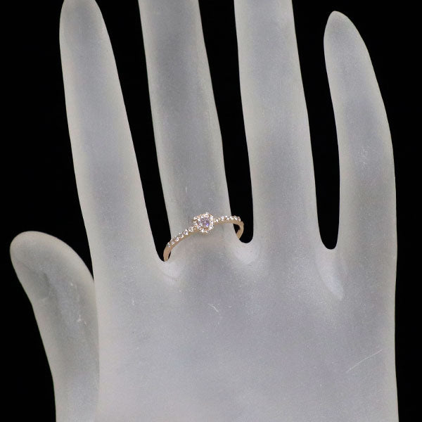 新品 K18PG ハートシェイプ 天然ピンク ダイヤモンド リング 0.058ct FLPP VS1 D0.11ct 【エスコレ】