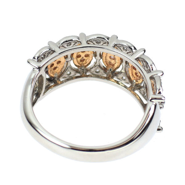Pt950/K18PG 天然ピンク/カラーレス ダイヤモンド リング 0.22ct