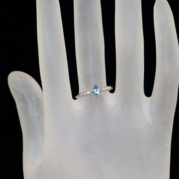 新品 Pt950 タンザニア産 ブルーコーネルピン ダイヤモンド リング 0.187ct D0.04ct レアストーン【エスコレ】
