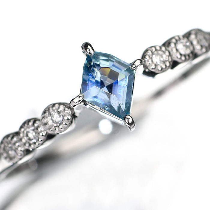 新品 Pt950 タンザニア産 ブルーコーネルピン ダイヤモンド リング 0.187ct D0.04ct レアストーン【エスコレ】