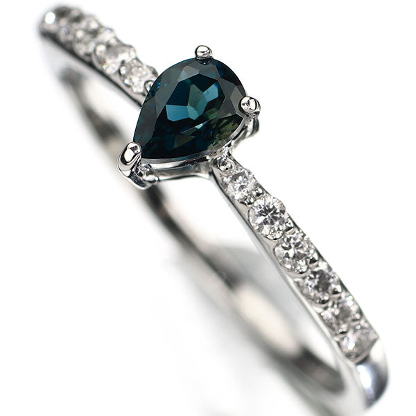 新品 Pt950 マダガスカル産 サファリン ダイヤモンド リング 0.217ct D0.04ct レアストーン【エスコレ】