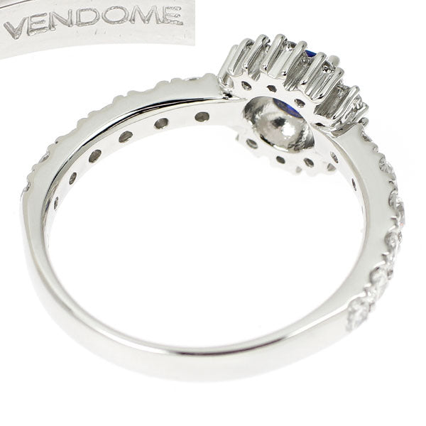 ヴァンドーム青山 Pt950 サファイア ダイヤモンド リング 0.20ct D0.60ct