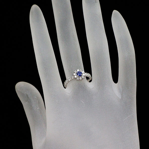 ヴァンドーム青山 Pt950 サファイア ダイヤモンド リング 0.20ct D0.60ct