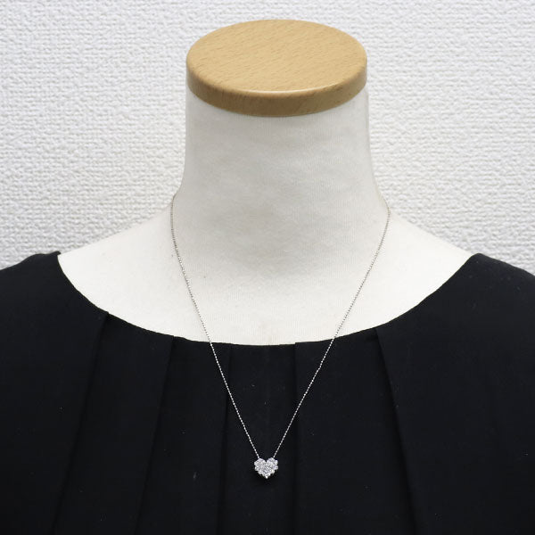 K18WG ダイヤモンド ペンダントネックレス 0.80ct ハート