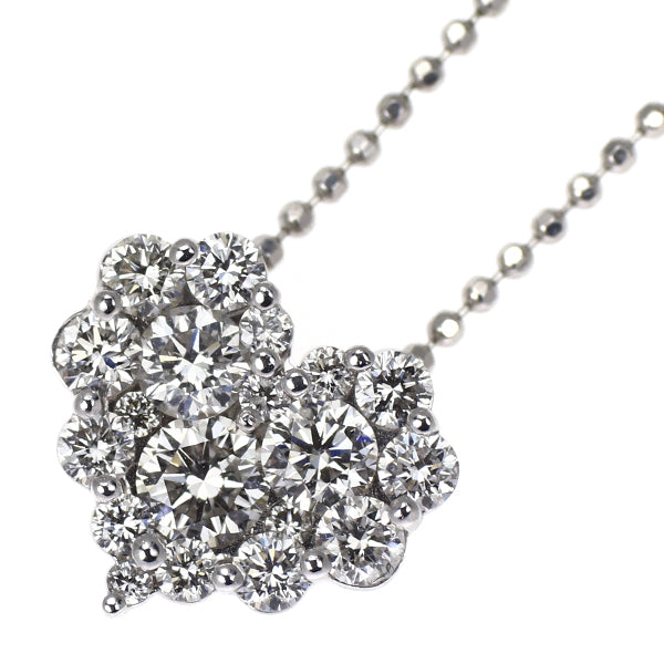 K18WG ダイヤモンド ペンダントネックレス 0.80ct ハート
