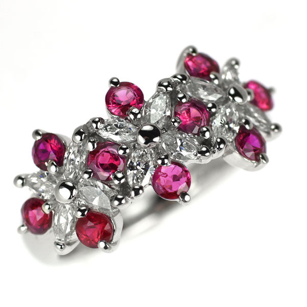 Pt900 ルビー ダイヤモンド リング 0.77ct D0.52ct — セルビー