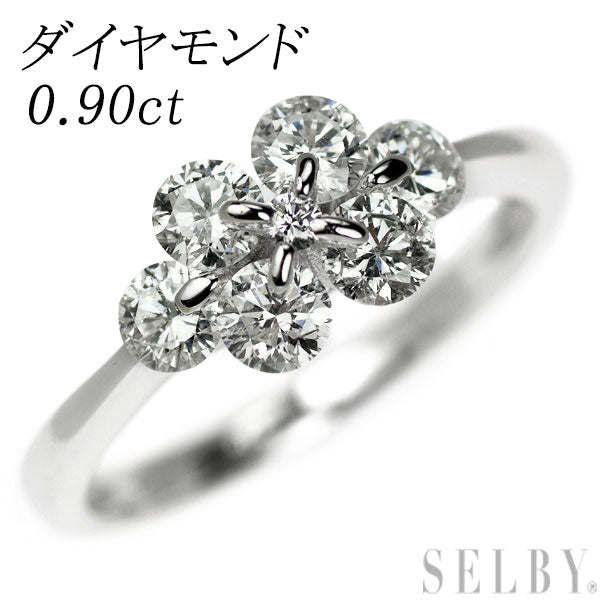 K18WG ダイヤモンド リング 0.90ct