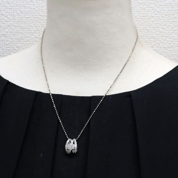 Pt ダイヤモンド ペンダントネックレス 0.73ct フラワー