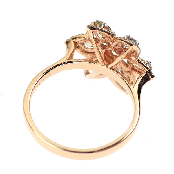 K18PG ダイヤモンド リング 1.02ct D0.17ct フラワー