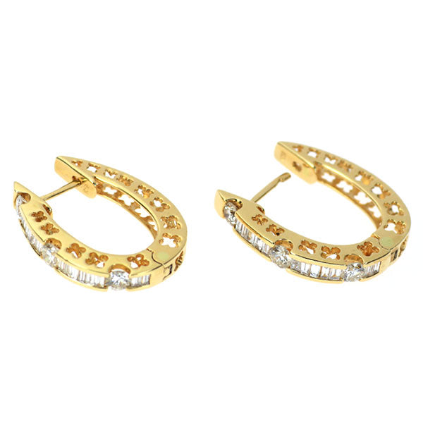 K18YG ダイヤモンド ピアス 1.40ct 2WAY リバーシブル