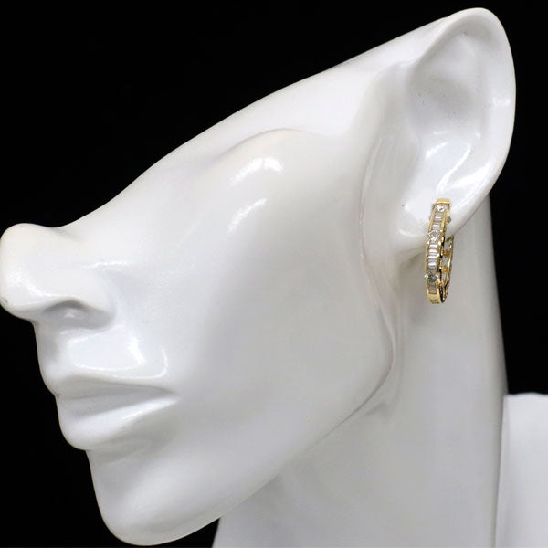 K18YG ダイヤモンド ピアス 1.40ct 2WAY リバーシブル
