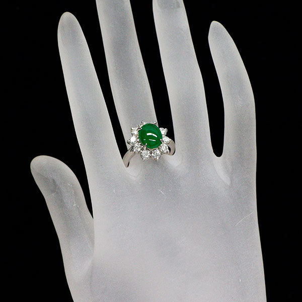 Pt900 翡翠 ダイヤモンド リング サイズ11 0.28 Pt900 翡翠 ダイヤモンド リング 2.83ct D1.18ct — セルビー