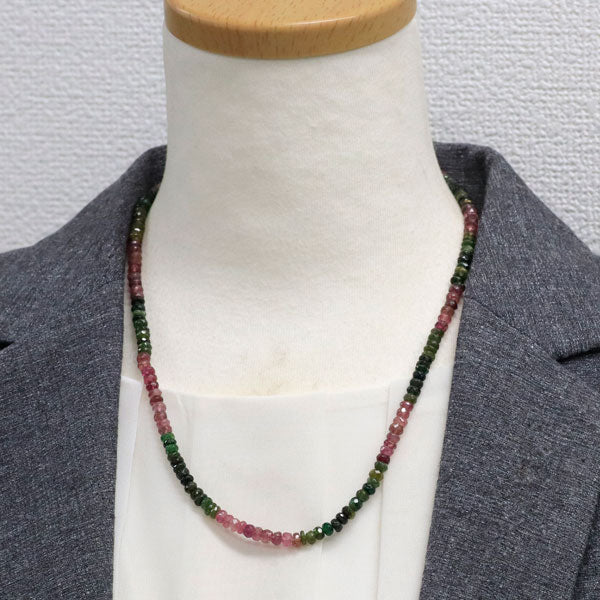 Pt850 マルチカラートルマリン ネックレス 90.00ct