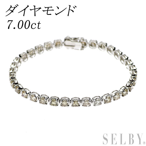 K18WG ダイヤモンド ブレスレット 7.00ct テニス