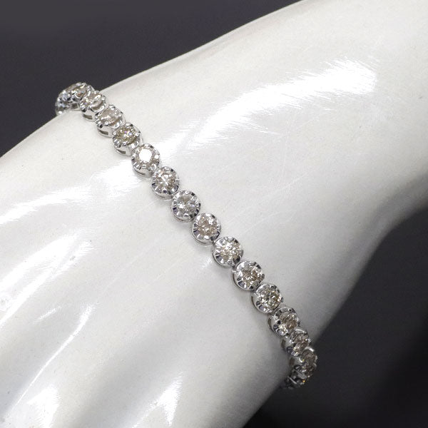K18WG ダイヤモンド ブレスレット 7.00ct テニス