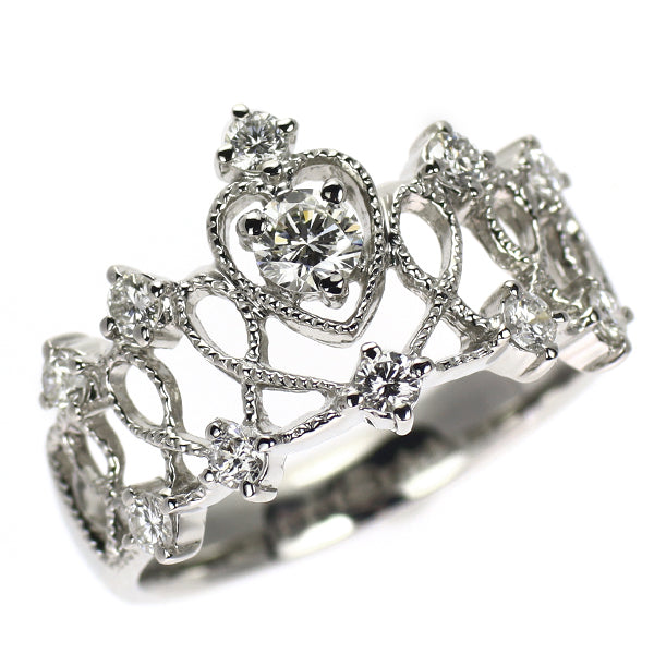 Pt900 ダイヤモンド リング 0.58ct ティアラ アンティークレース
