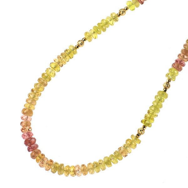 K18YG カラートルマリン ネックレス 75.00ct