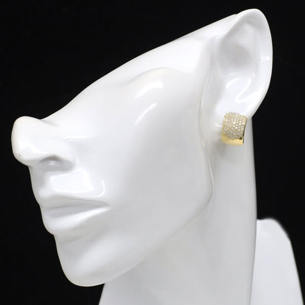 K18YG ダイヤモンド ピアス 0.90ct フープ パヴェ