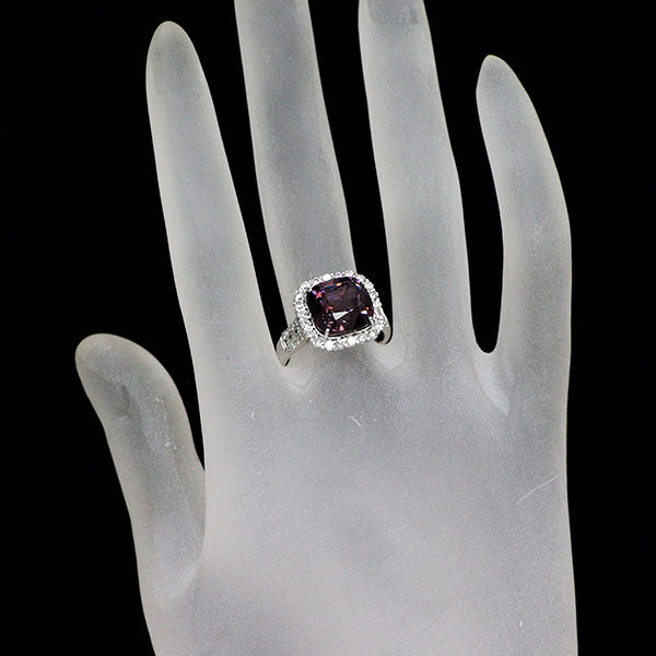 K18WG スピネル ダイヤモンド リング 5.70ct D0.77ct