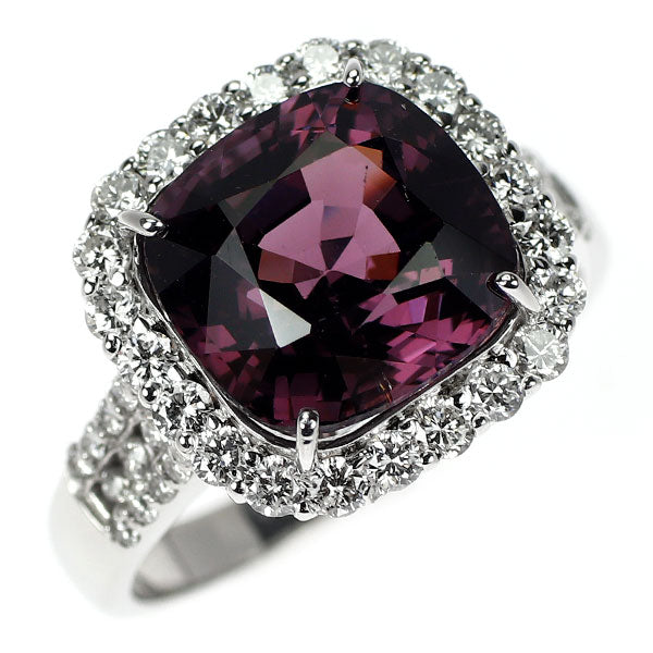 K18WG スピネル ダイヤモンド リング 5.70ct D0.77ct