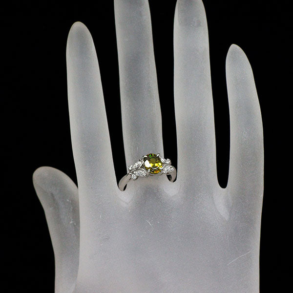 Pt900 スフェーン ダイヤモンド リング 1.490ct D0.33ct
