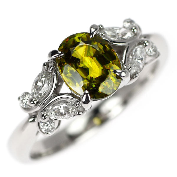Pt900 スフェーン ダイヤモンド リング 1.490ct D0.33ct