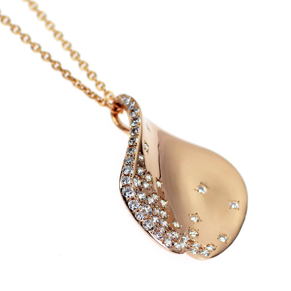 ミキモト K18PG ダイヤモンド ペンダントネックレス 0.36ct