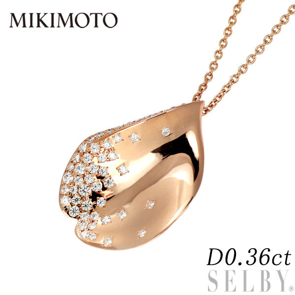 ミキモト K18PG ダイヤモンド ペンダントネックレス 0.36ct