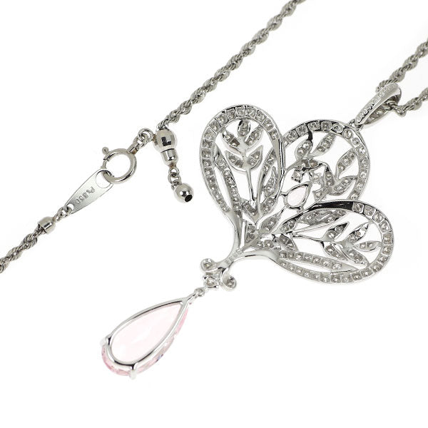 K18WG モルガナイト ダイヤモンド ペンダントネックレス 3.82ct D1.21ct M0.19ct