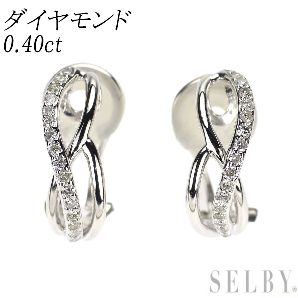 K18WG ダイヤモンド イヤリング 0.40ct