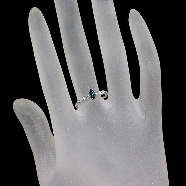 希少 K18WG アレキサンドライト ローズカットダイヤモンド リング 0.09ct