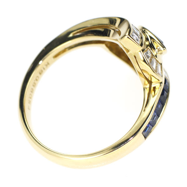 K18YG サファイア ダイヤモンド リング 1.21ct D0.54ct