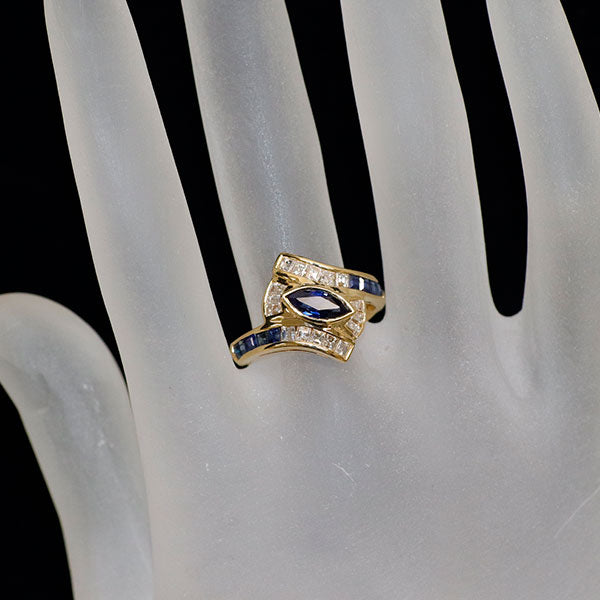 K18YG サファイア ダイヤモンド リング 1.21ct D0.54ct