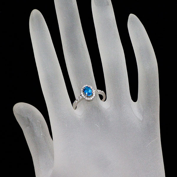 Pt900 アパタイト ダイヤモンド リング 0.56ct D0.32ct