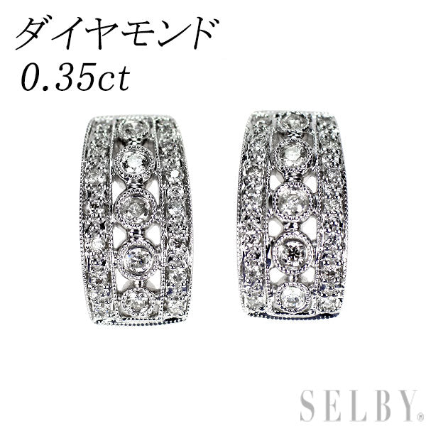 K18WG ダイヤモンド ピアス 0.35ct