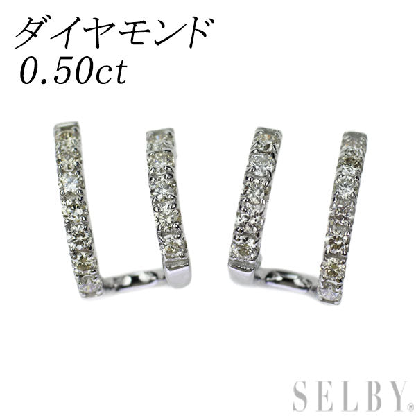 K10WG ダイヤモンド ピアス 0.50ct