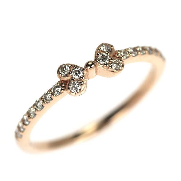 K18PG ダイヤモンド リング 0.20ct リボン