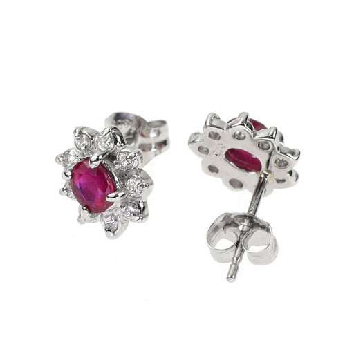 Pt900 ルビー ダイヤモンド ピアス D0.18ct — セルビーオンラインストア