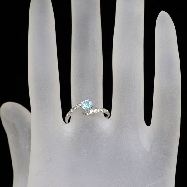 希少 Pt900 パライバ トルマリン ダイヤモンド リング 0.361ct D0.115ct