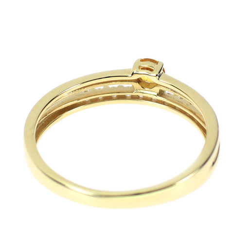 K10YG シトリン キュービックジルコニア リング — セルビーオンライン