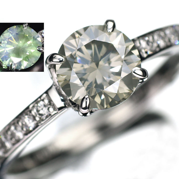 【希少！！】 Pt950 新品 天然グレーダイヤモンド 1.041 リング ダイヤモンド アクセサリー