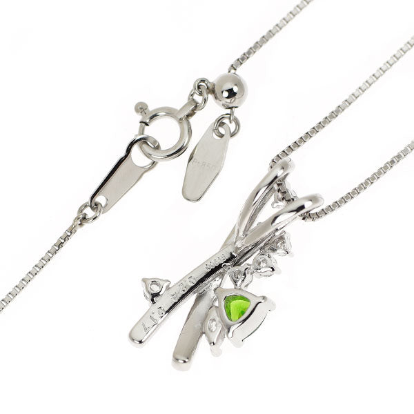 希少 Pt デマントイドガーネット ダイヤモンド ペンダントネックレス 0.24ct D0.17ct
