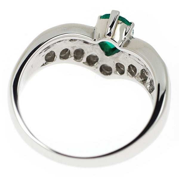 Pt900 エメラルド ダイヤモンド リング 0.54ct D0.56ct
