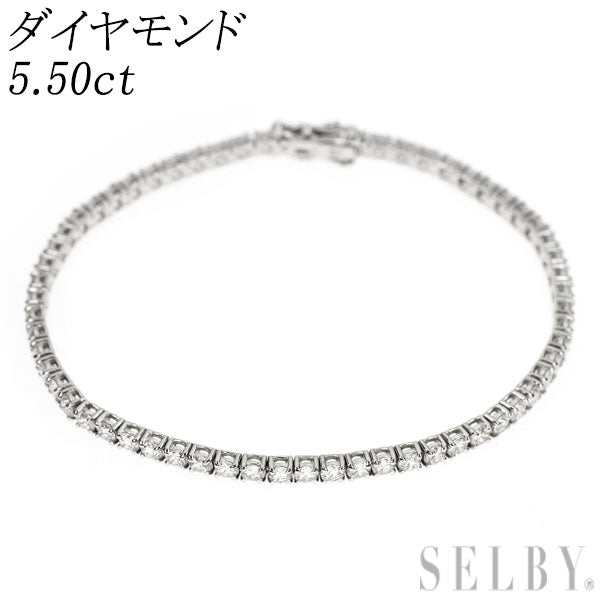 K18WG ダイヤモンド ブレスレット 5.50ct テニス