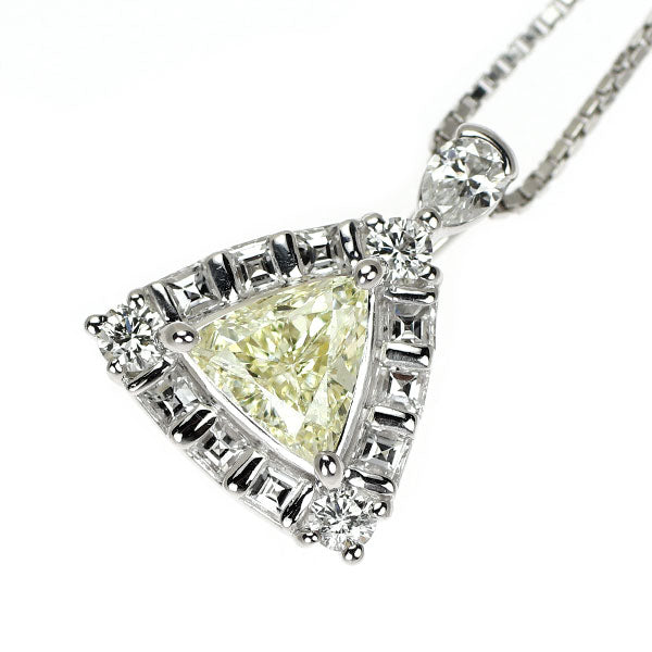 Pt ダイヤモンド ペンダントネックレス 0.711ct VLY VS2 D0.55ct
