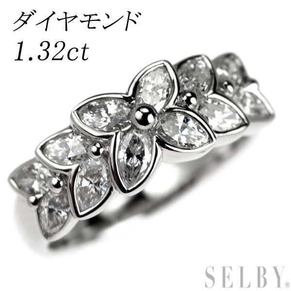 Pt900 ダイヤモンド リング 1.32ct フラワー