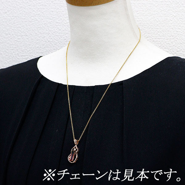 K18PG パーティカラード トルマリン ダイヤモンド ペンダントトップ 3.350ct D0.354ct